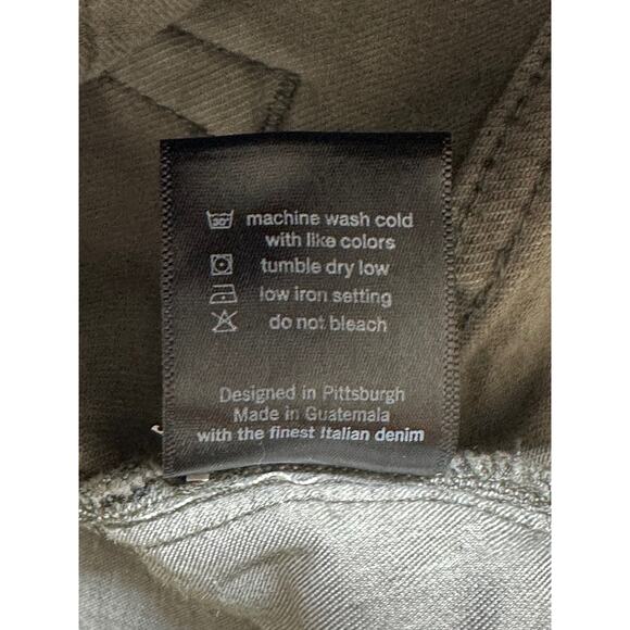 Revtown Jeans Mens 33x30 Olive Green Sharp Decade Denim Slim Straight Stretch - Picture 9 of 12